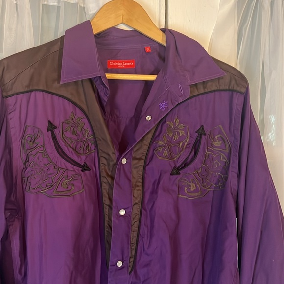 Christian Lacroix Western Embroidered Shirt Men’s Size 44/17.5” Neck Multi Color - Picture 7 of 11